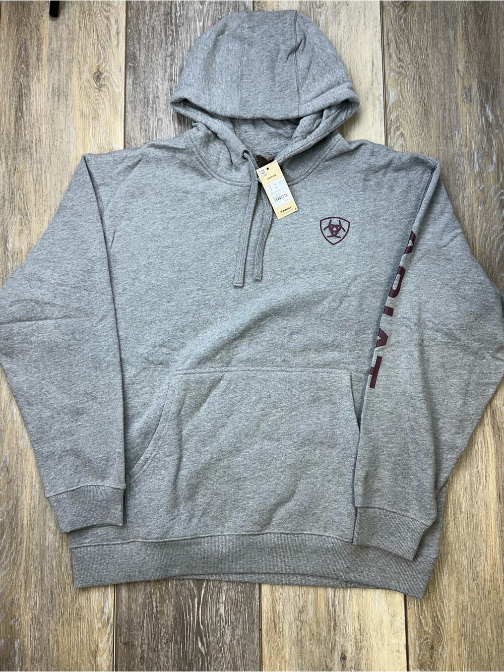 Ariat Hoodie Grey/Maroon Mens